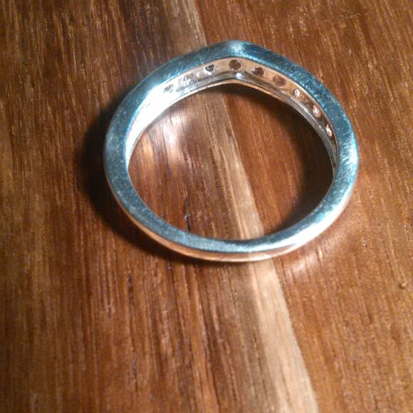 Simulated Champagne Color Diamond Sterling Silver Wishbone Ring (Size 7) - Picture 8 of 16